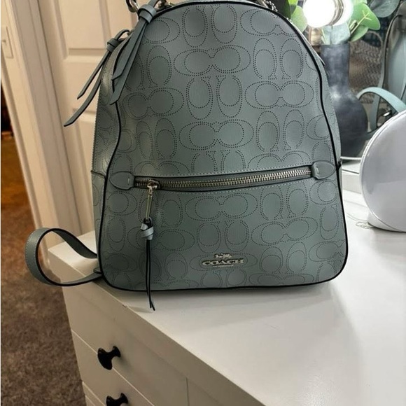 Coach Blue Backpack with Signature Monogram - Picture 1 of 2